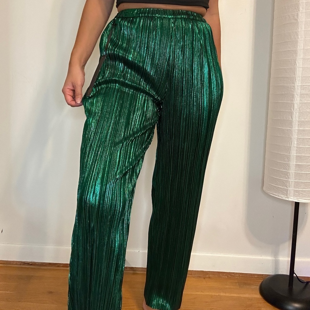 NWT Revolve metallic ribbed pants